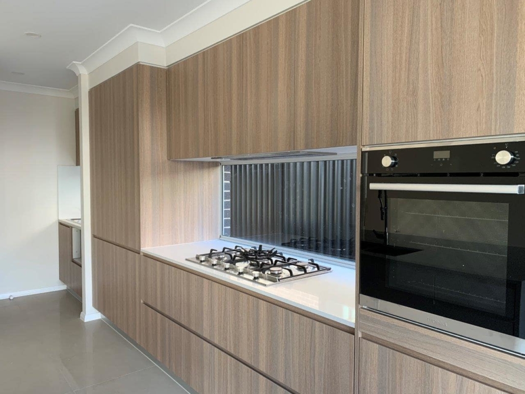 Kitchen cooktop stone bench